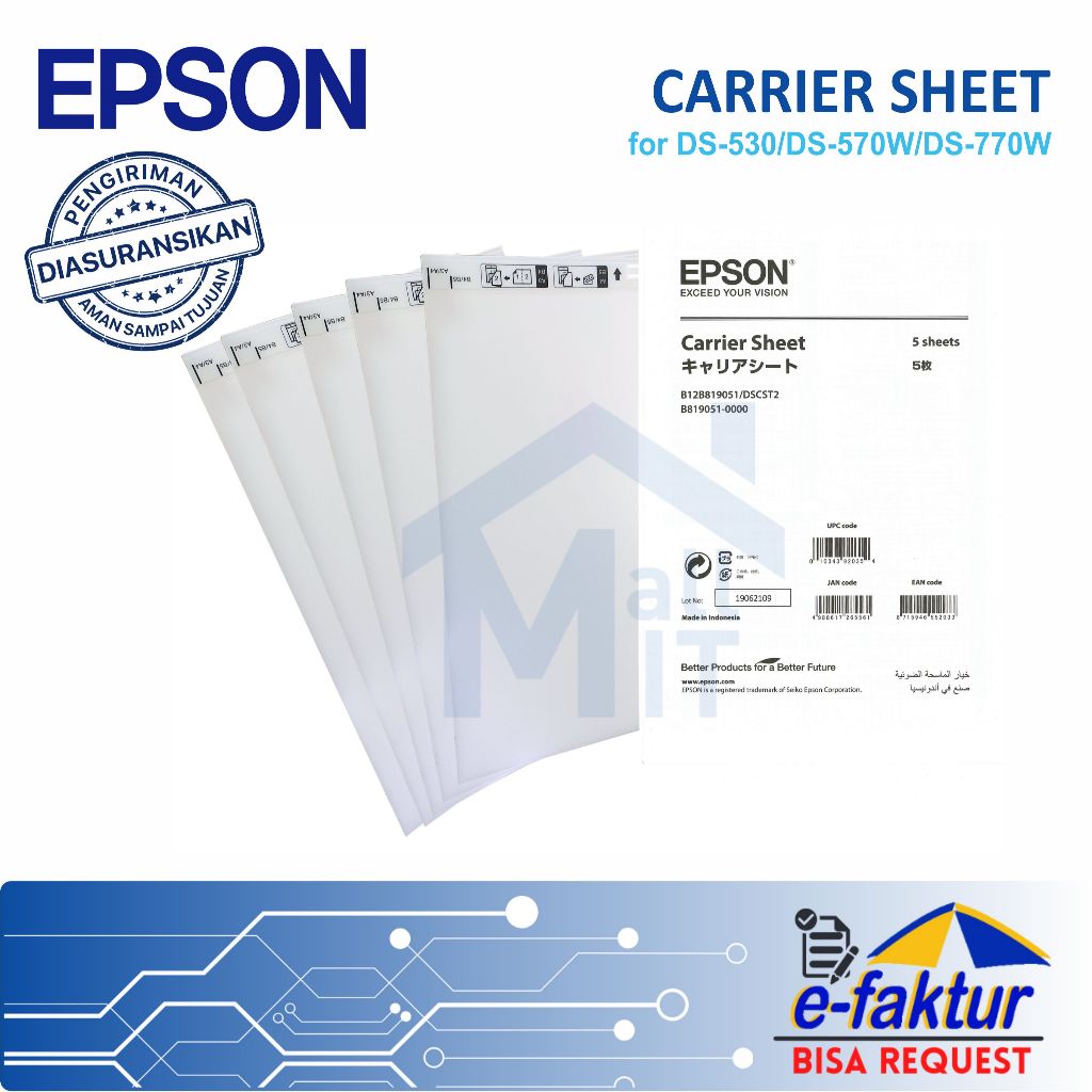 MALLIT Epson Carrier Sheet Untuk DS530 DS-530 DS-570W DS570W A3 STITCH