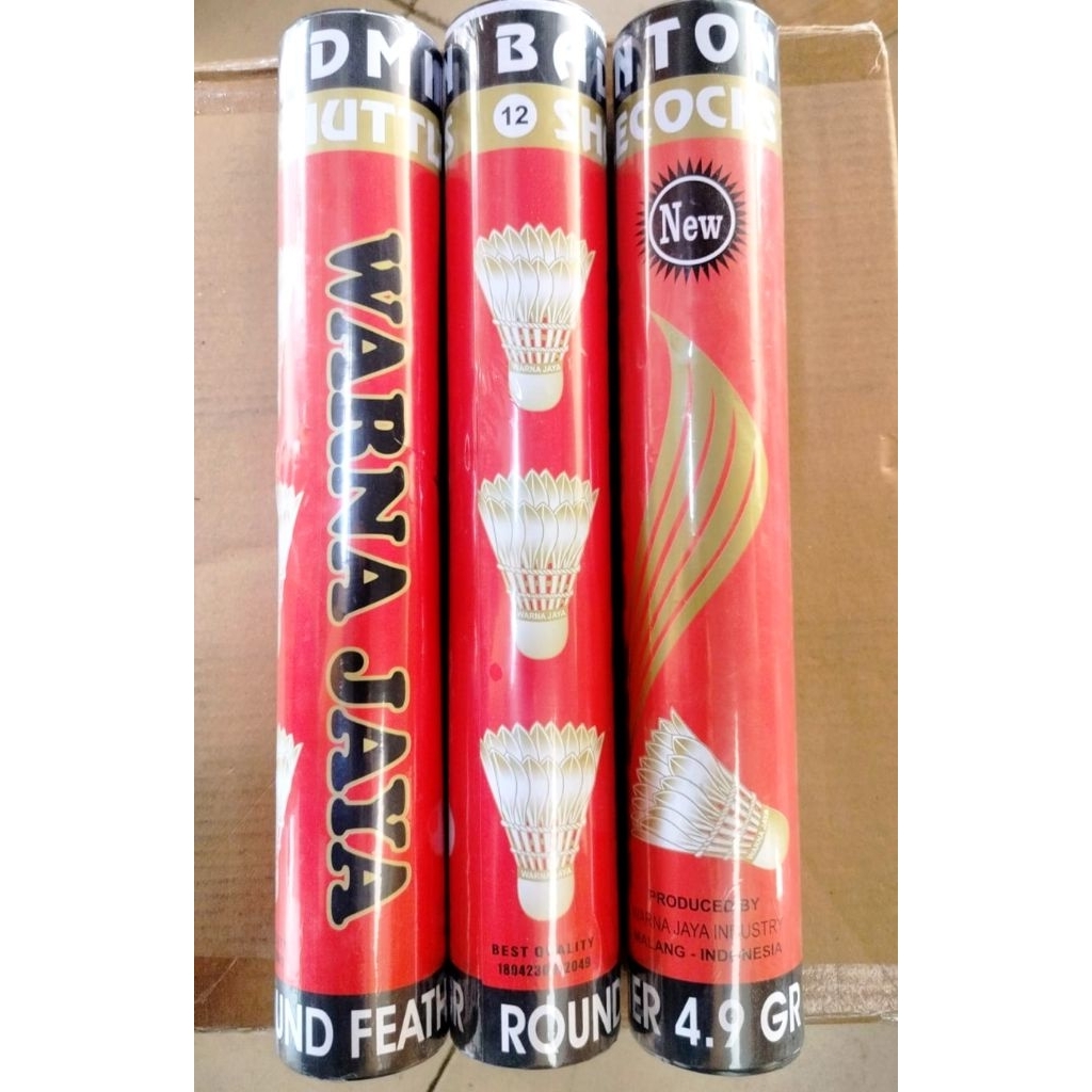 SHUTTLECOCK BADMINTON / BOLA BULUTANGKIS / KOK BULUTANGKIS WJS MERAH, 1 TABUNG (12 PCS)...MURAH