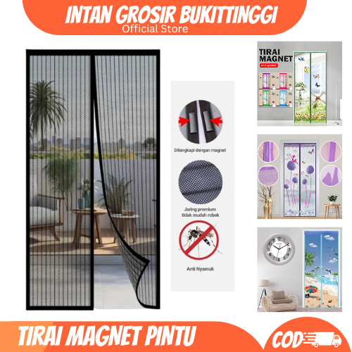 Tirai Magnet Hordeng Tirai Pintu Kamar Anti Nyamuk Motif Karakter