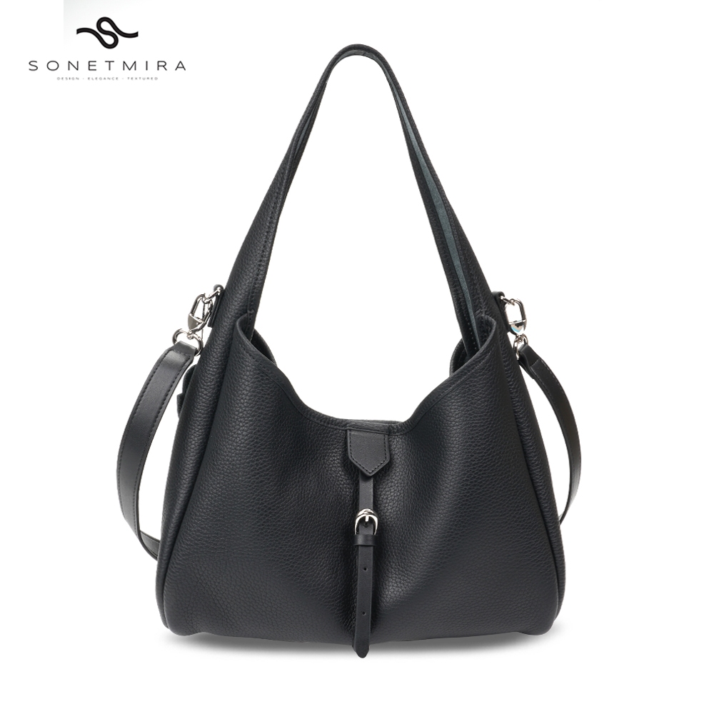 SONETMIRA Tas Hobo Wanita Kulit Asli Premium Large Hobo Bag Luxury Shoulder Bag Wanita Tas Kerja Kul