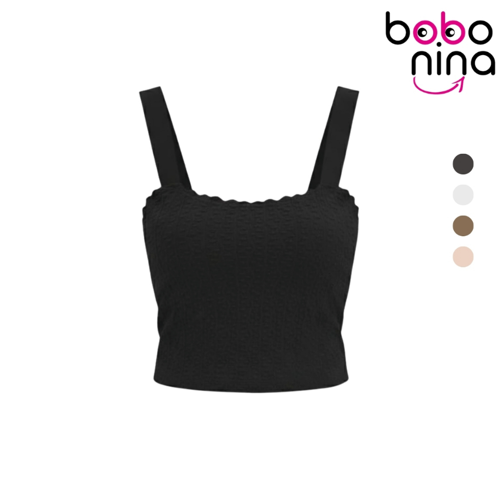 Ninabobo BR254 Tanktop Bra Korea Tali Lebar Wanita Crop Top Bra Motif Transparan Adem Push Up