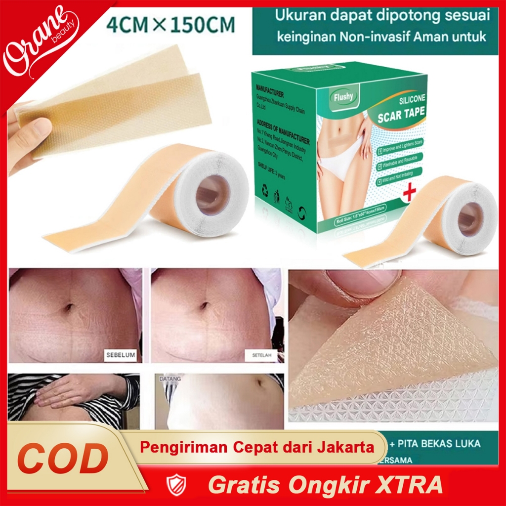 Oranebeauty Silicone Scar Sheet 4cm x 1.5m plester Scar Removal Silicone Tape Penghilang bekas luka 
