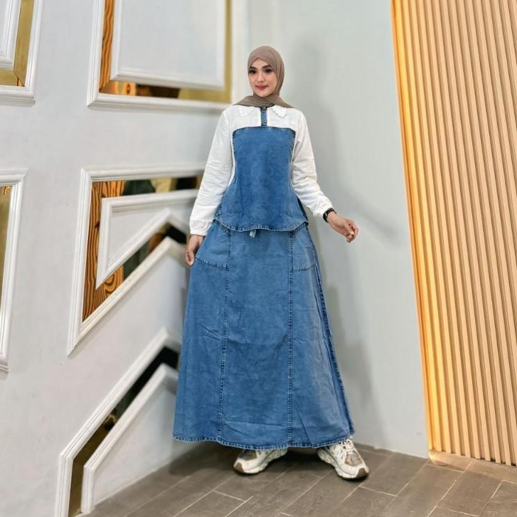 Lakesha One Set Jeans Fashion Muslim Wanita Kekinian