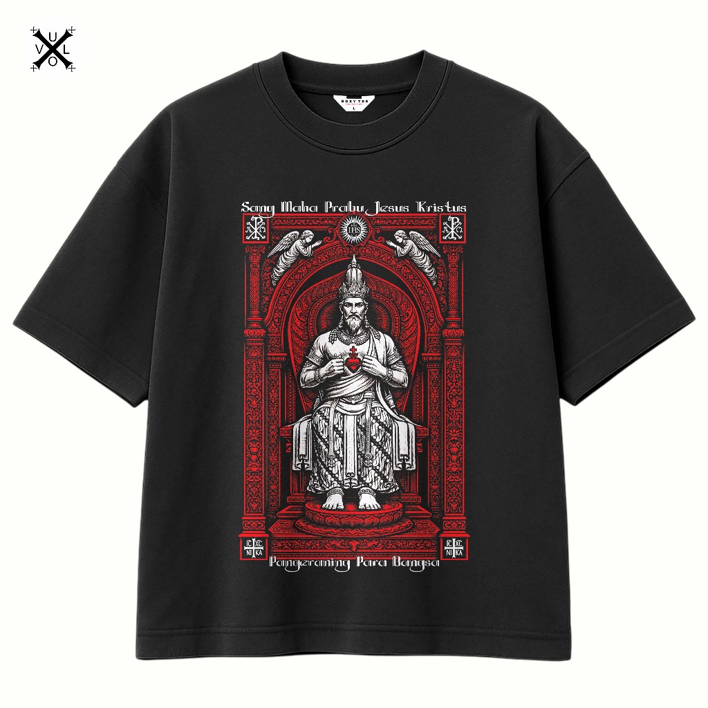 Kaos Rohani Katolik Youth Style Hati Kudus Yesus Ganjuran - Boxy Oversized Cotton Combed 24s