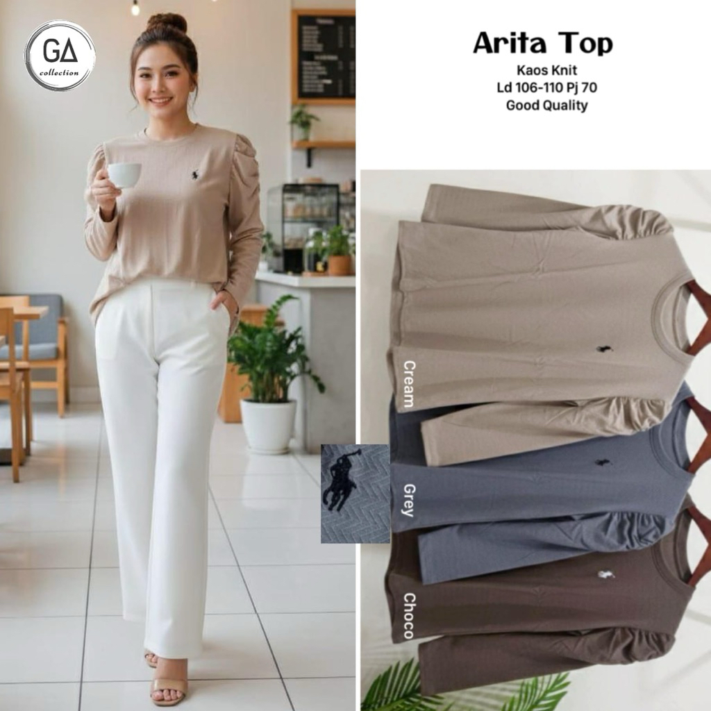 Arita Top Kaos Knit Premium