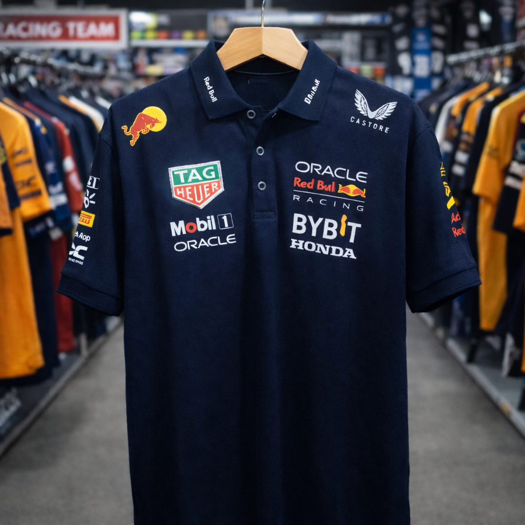 Polo Shirt Red Bull Racing F1 Team 2024 – Official Castore Black Edition  Kaos Polo Oracle Red Bull 