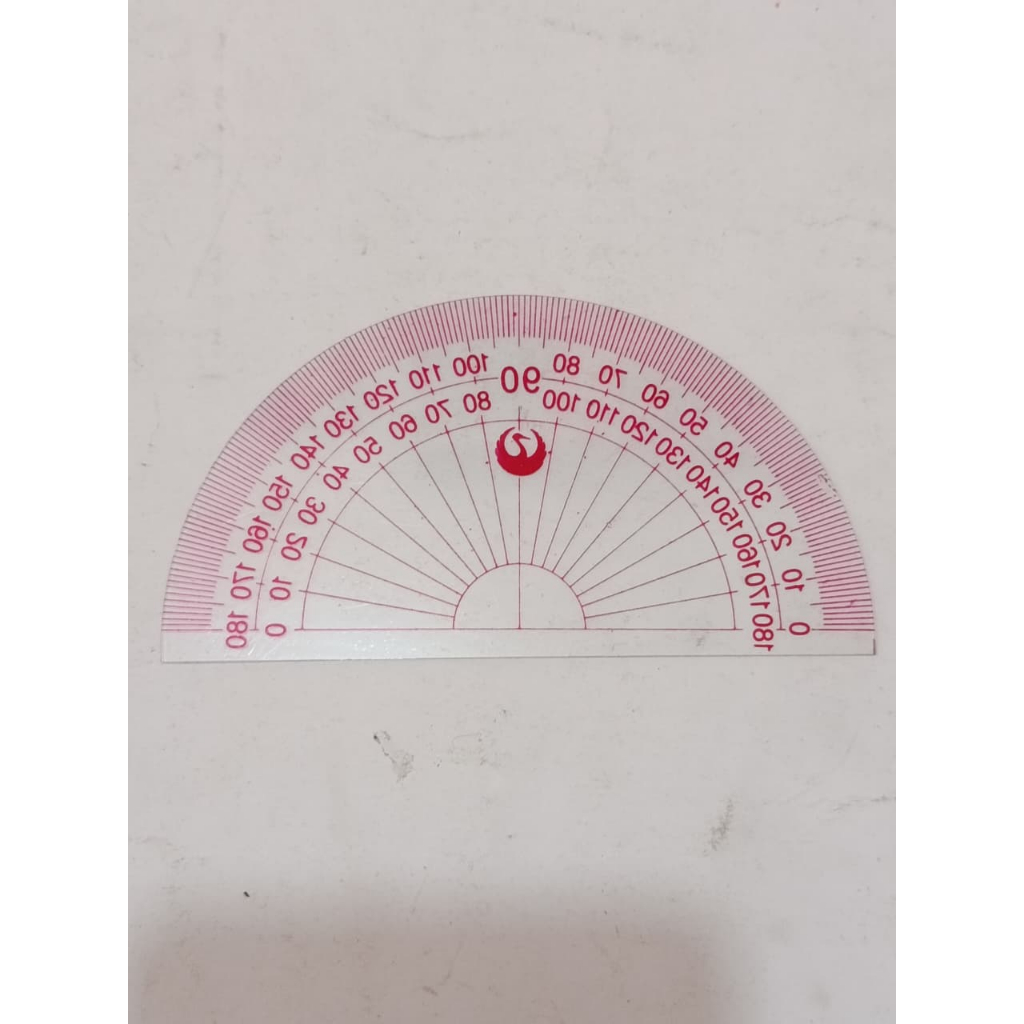 Penggaris/Mistar Busur Plastik 180 Derajat / Penggaris Busur Derajat _TIPIS