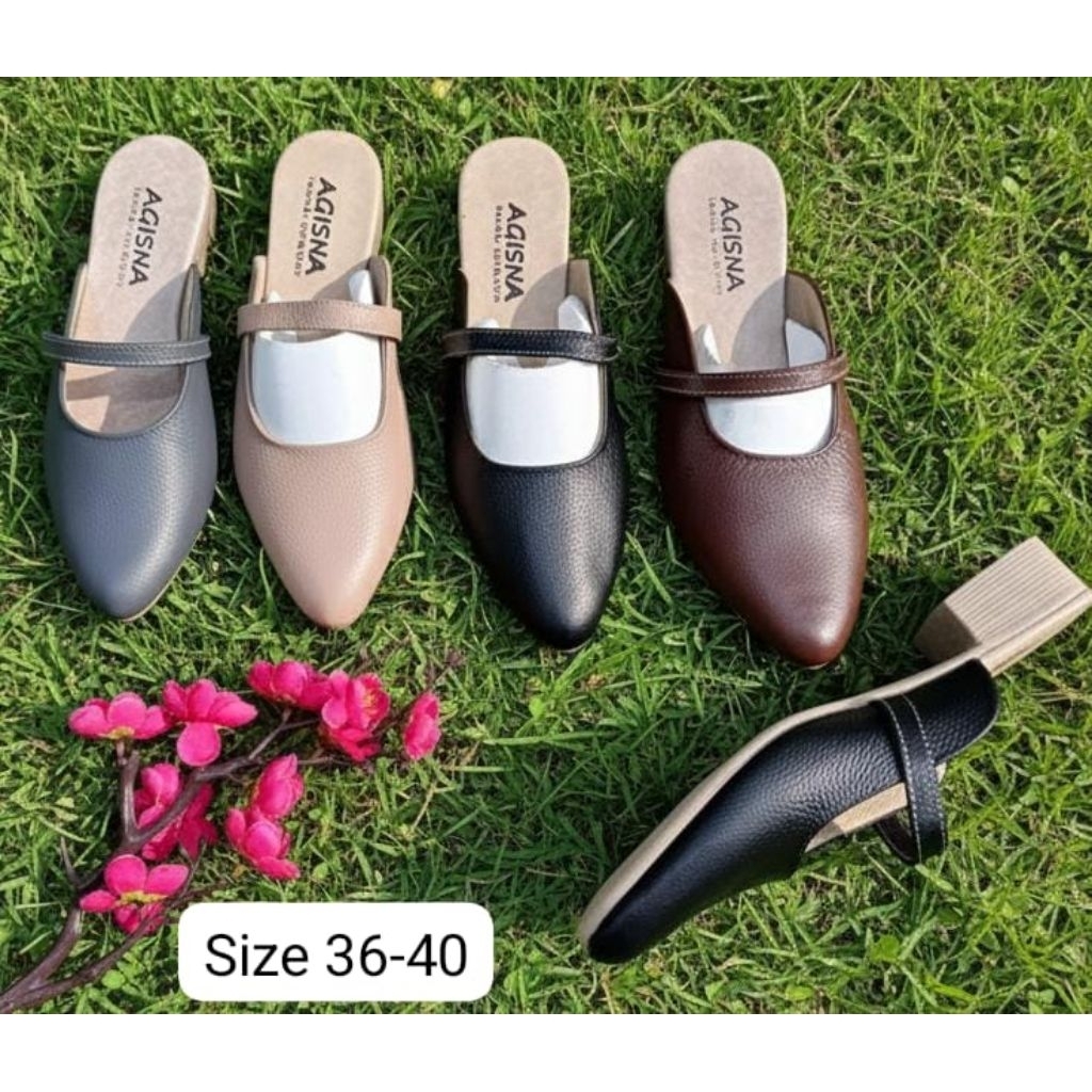 SEPATU SANDAL WANITA TUTONG AGISNA 4 KULIT SAPI ASLI