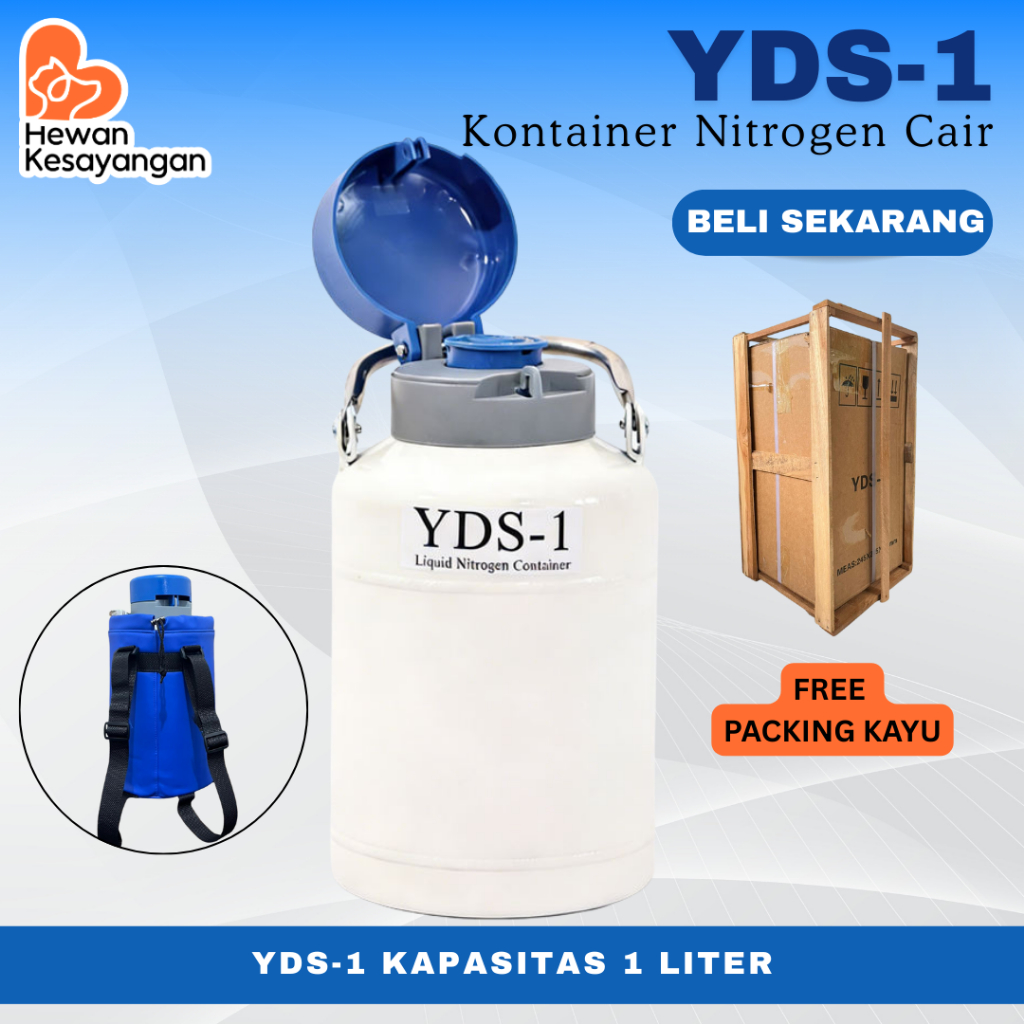 YDS-1 Kontainer Nitrogen  Tabung Nitrogen Cair Kapasitas 1 Liter