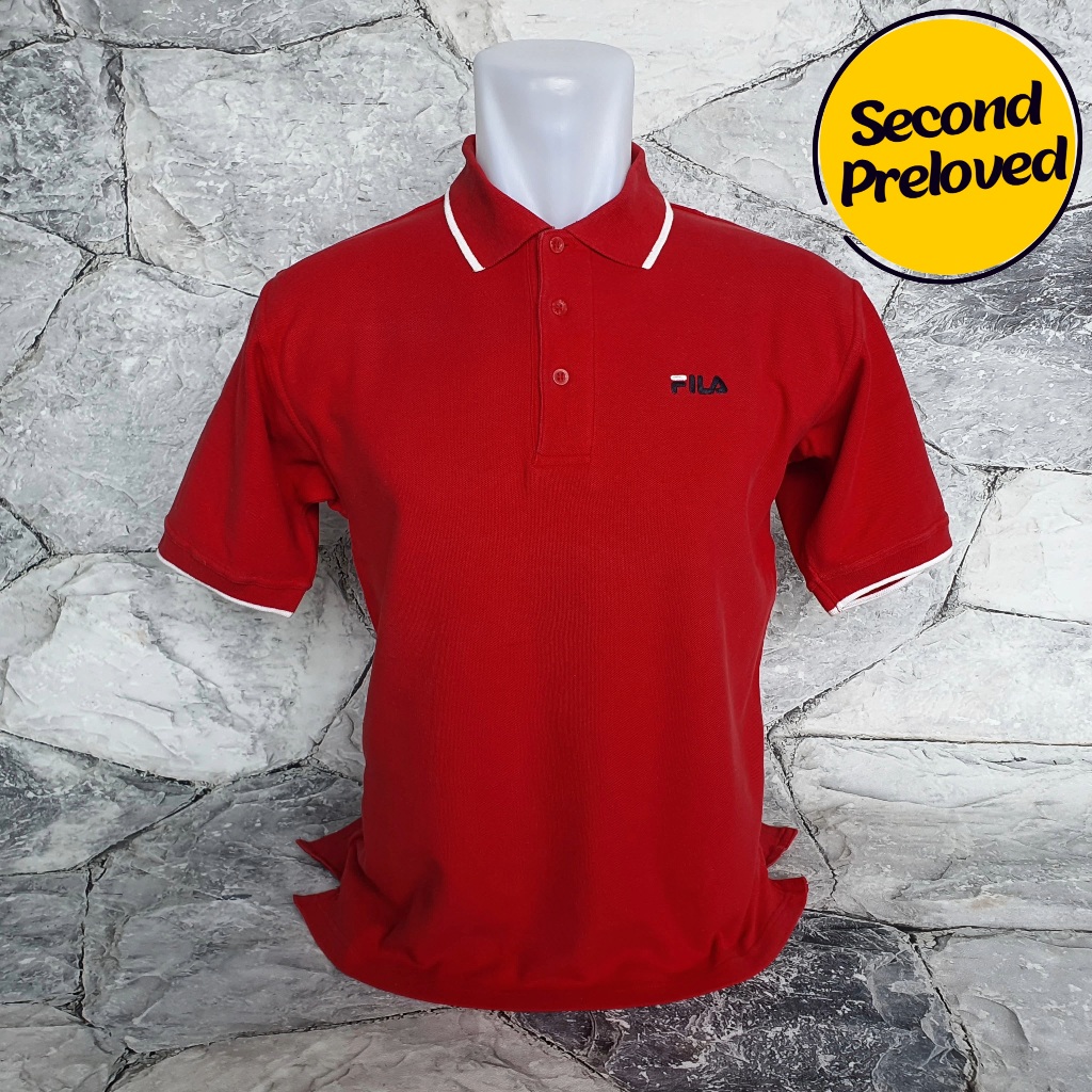Baju Kaos Polo FILA - Size S sd M / LD 50 cm - Original - Used
