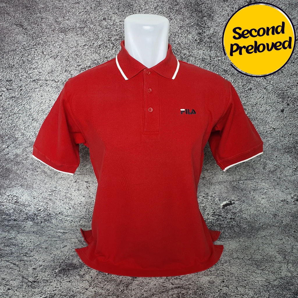 Baju Kaos Polo FILA - Size S sd M / Lebar 50 cm - Original - Second