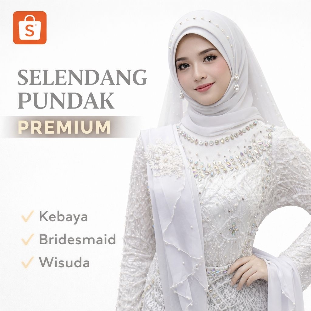 Selendang Pundak Premium | Selendang Ceruty | Selendang Kebaya Bridesmaids | Selendang Pundak Kebaya