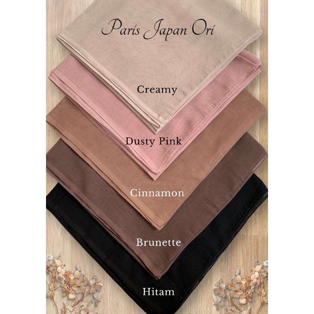 Hijab Segi Empat Varisha Paris Jadul Polos - Coklat Susu, Bahan Premium Lembut