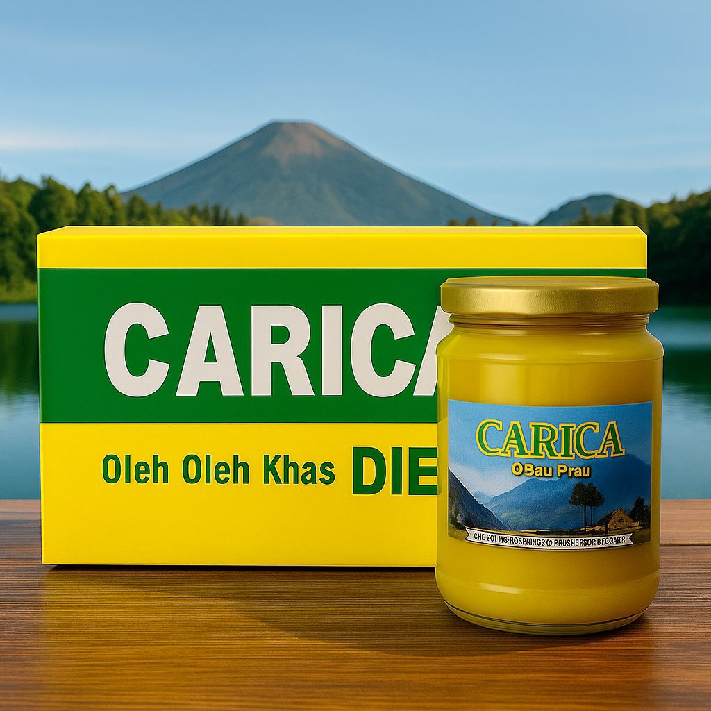 Grosir Carica Dieng - 1 Dus Isi 6 Botol Kaca 330 Gram Manisan Buah Segar Oleh Oleh Khas Wonosobo