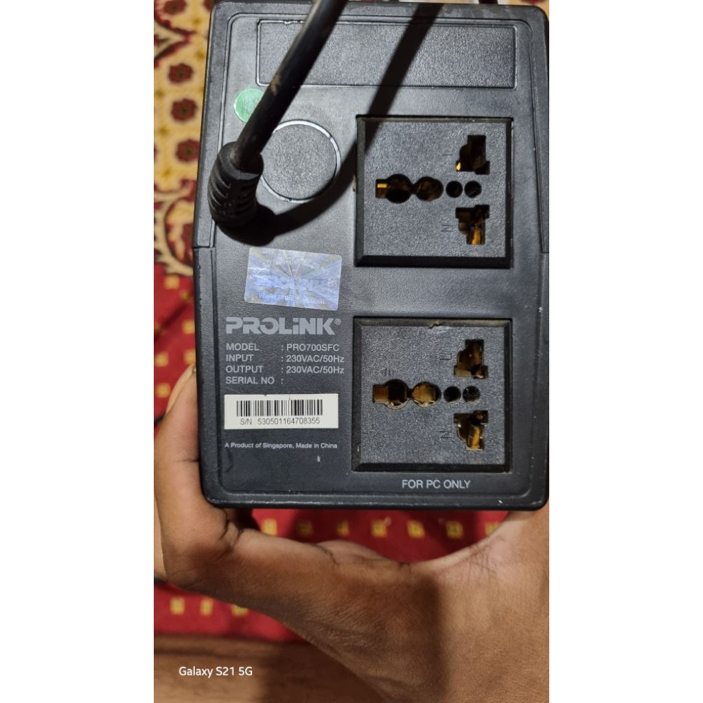 ups prolink pro700sfc minus baterai