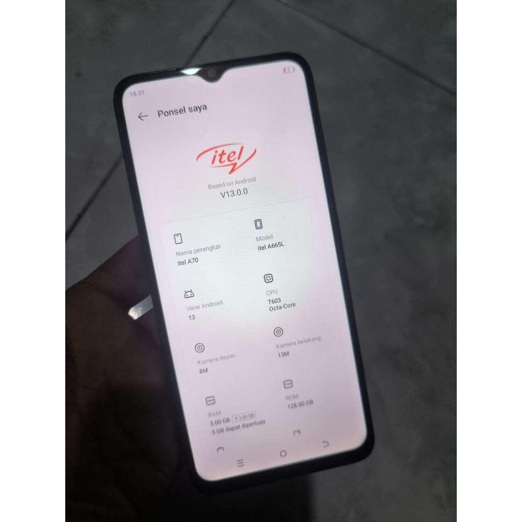 mesin itel a70 3/128 mulus normal original