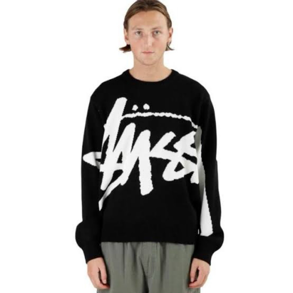 [ORIGINAL] KNIT STUSSY BIG LOGO | Atasan pria knitwear | Stussy big logo knitwear men | Sweater stus