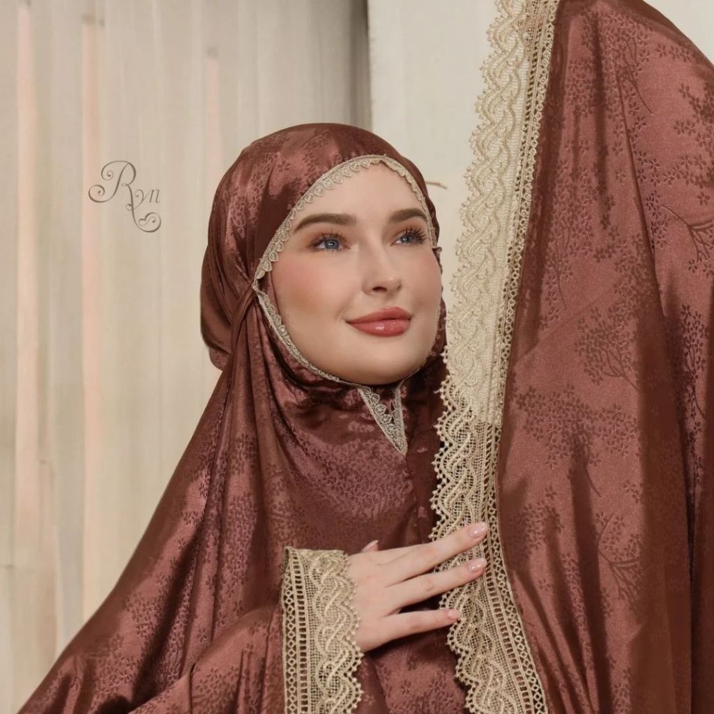 MUKENA RYN RAYYAN GHANIA SERIES BAHAN SILK JACQUARD MEWAH | MUKENA DEWASA ATAS BAWAH MOTIF TERBARU C