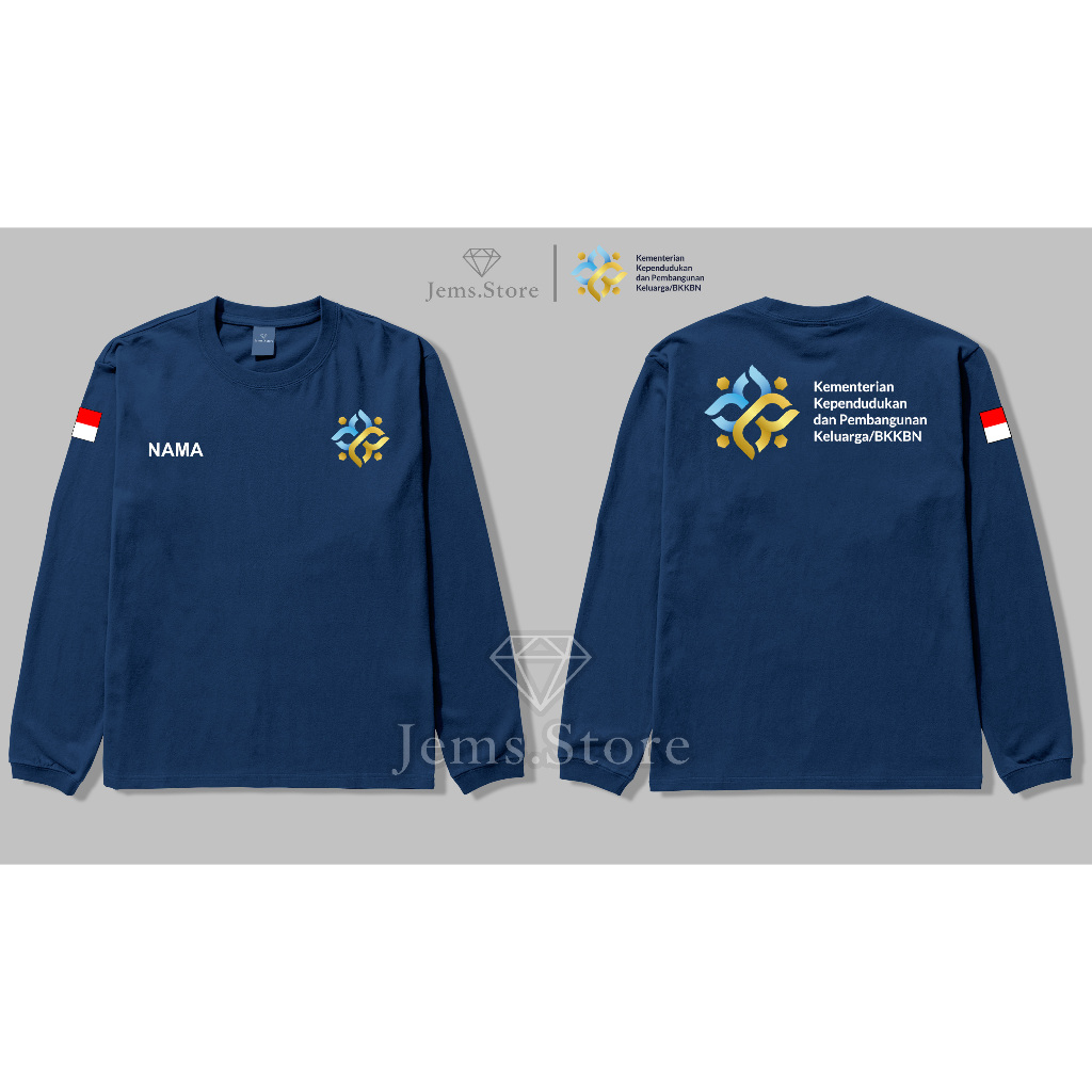 Baju Kaos BKKBN Kaos KEMENDUKBANGGA BKKBN Lengan Pendek/Panjang bahan Premium katun24s Ukuran S-XXXL