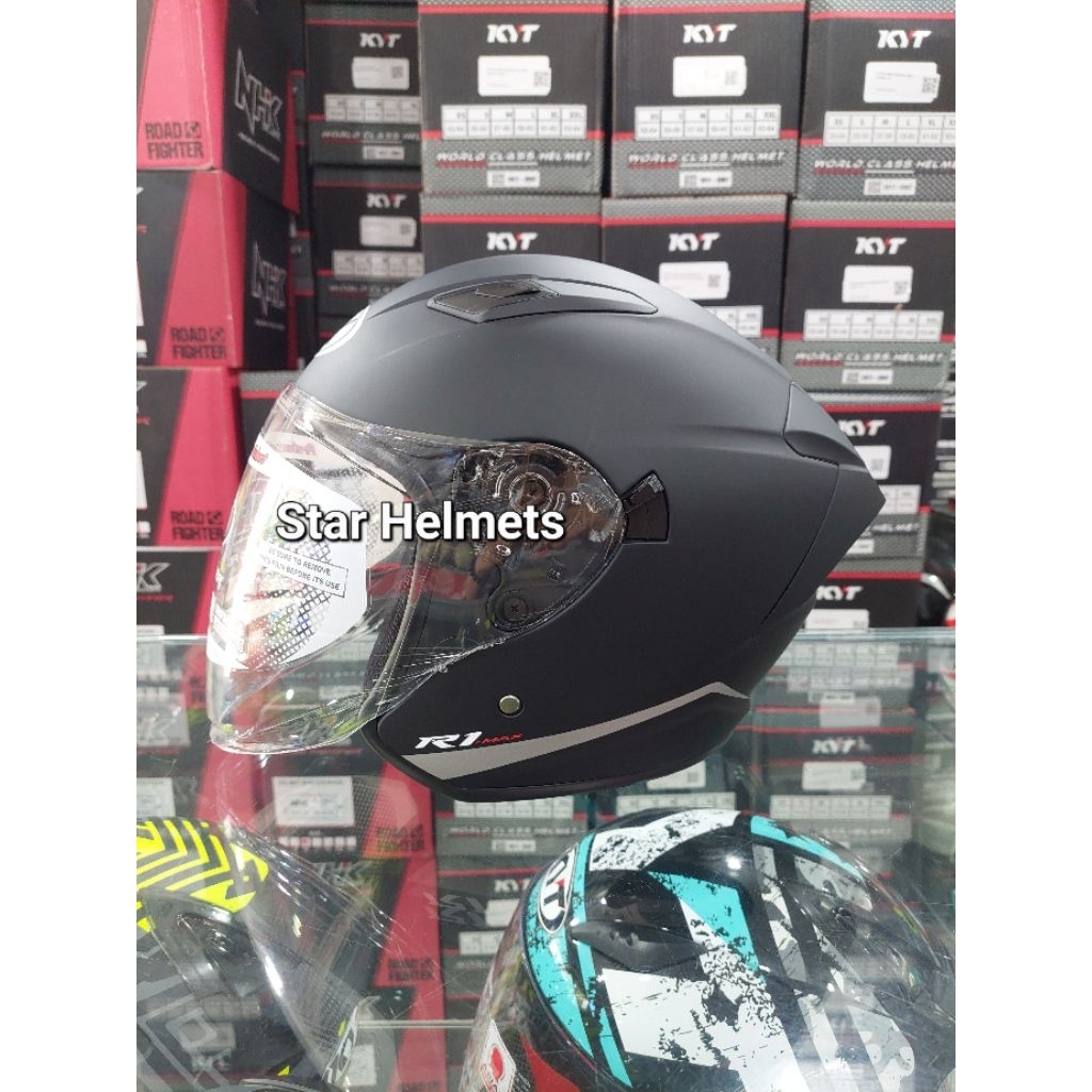 Helm NHK R1 Max Solid Black Doff Double Visor