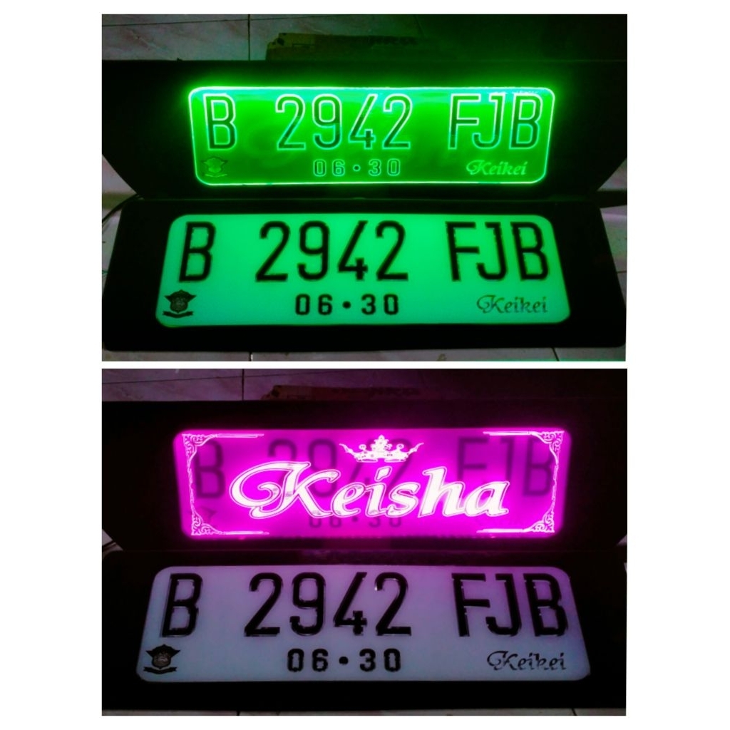 PLAT MOBIL NYALA DIREM KELUAR NAMA PLAT LED AKRILIK TERBARU