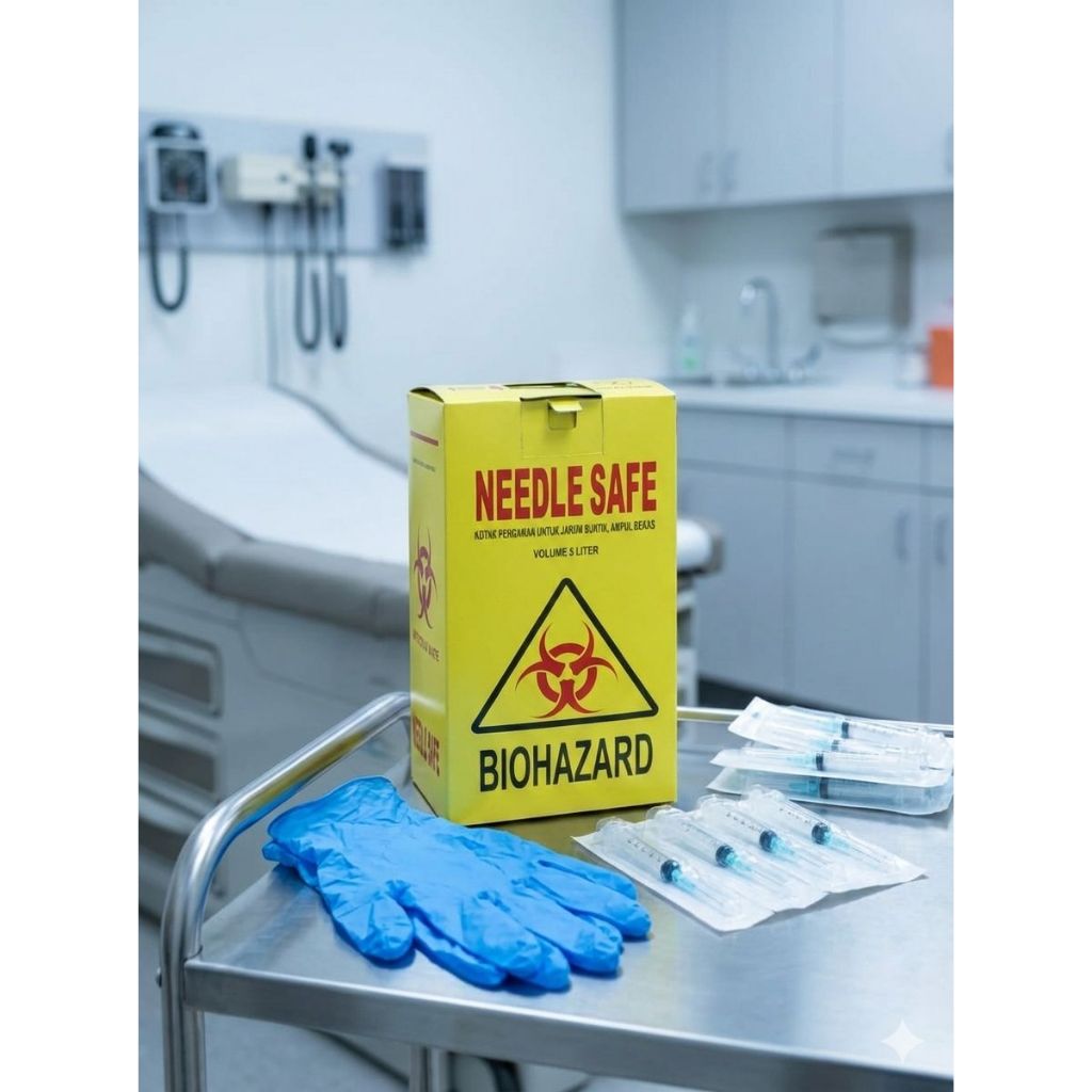 Safety Box 5 Liter & 12,5 Liter Tebal Tahan Tusukan kardus limbah medis kardus safety box safety box