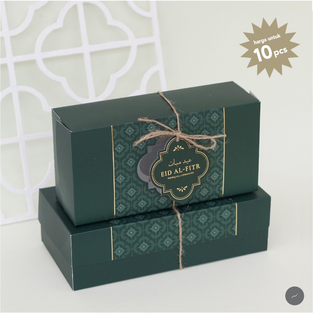 10pcs Box Idul Fitri Dus Kue Dus Hampers Ramadan Kemasan Kotak Eid Mubarak 24x12x7cm 22x11x7cm