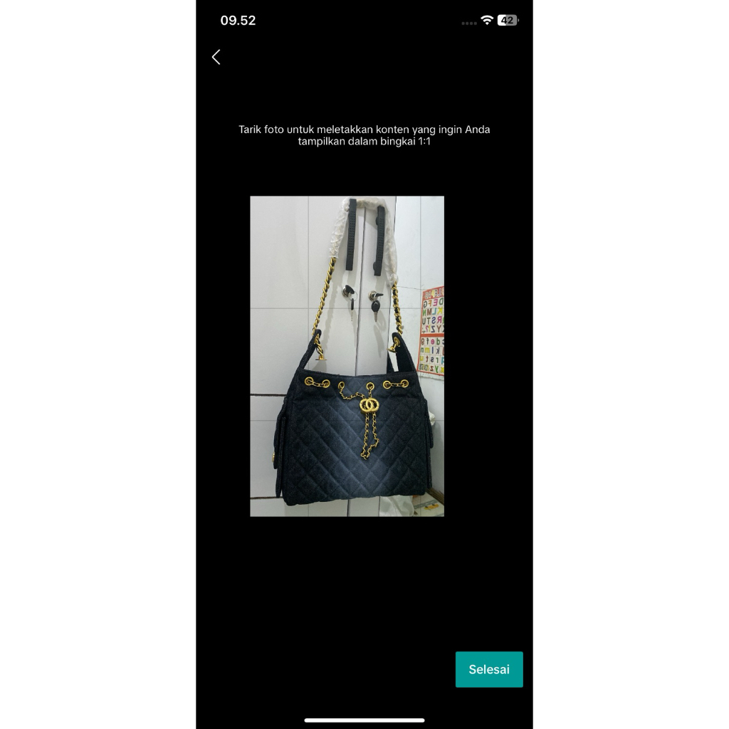 tas chanel denim jennie black