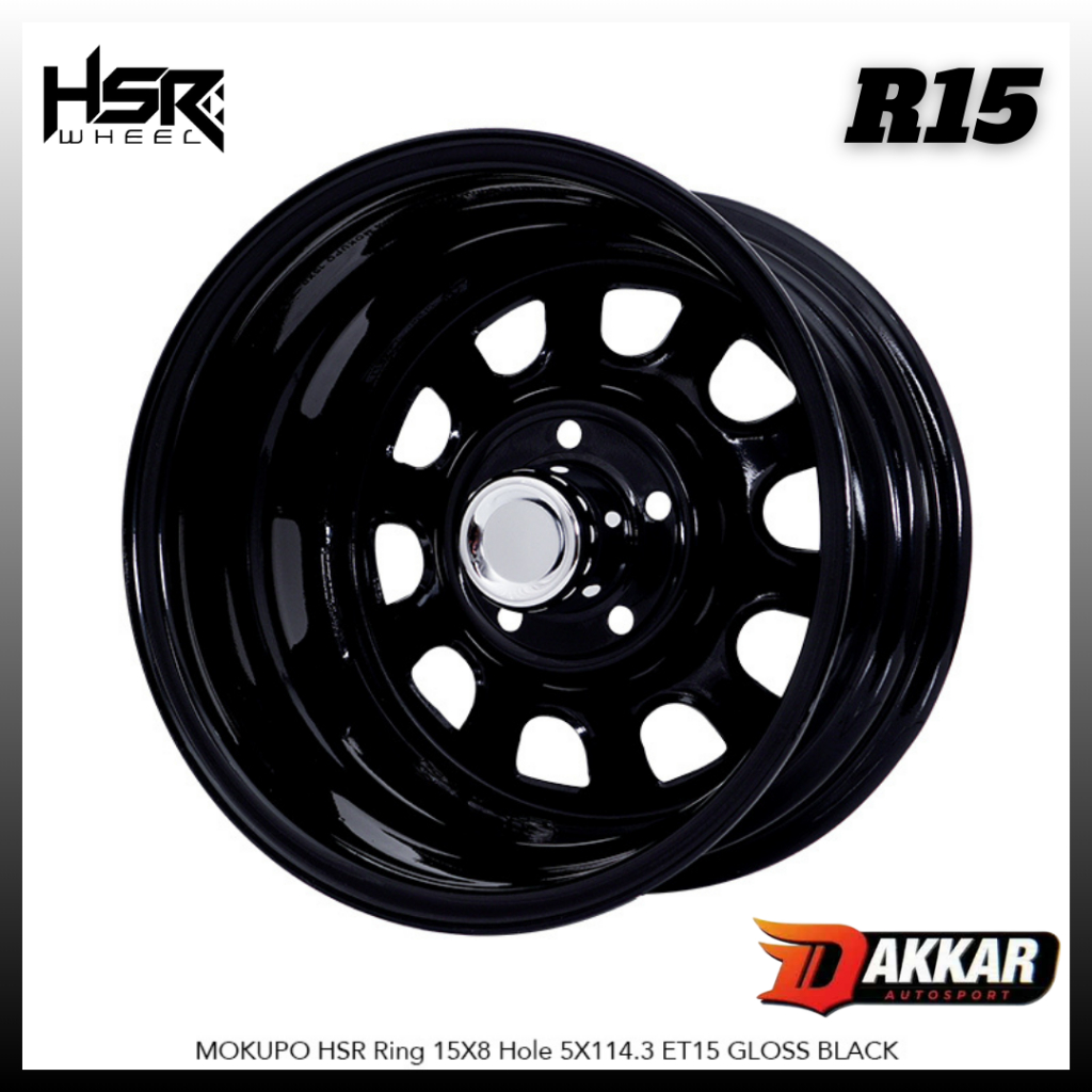 Velg Daytona Ring 15 Mobil Rush Terios Trauna Innova Velg Offroad Besi Hsr Mokupo R15 Lebar 8 Black