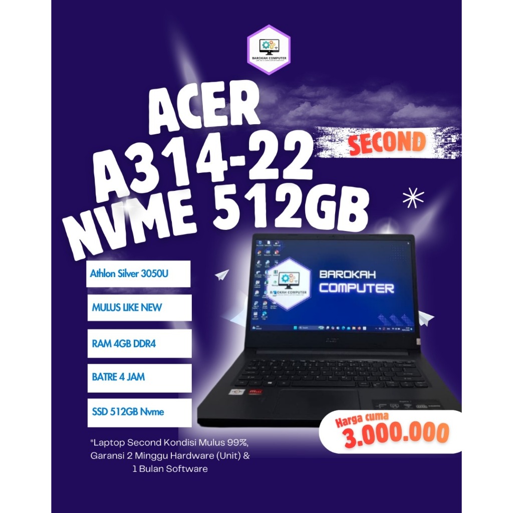 Acer Aspire A314-22 AMD Athlon Silver 3050U