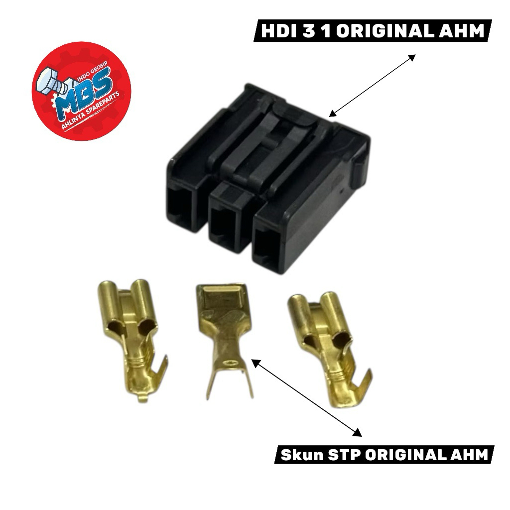 Soket ECU/ECM MODUL kiprok female 3 pin vario 125/150 PCX 150 ADV 150