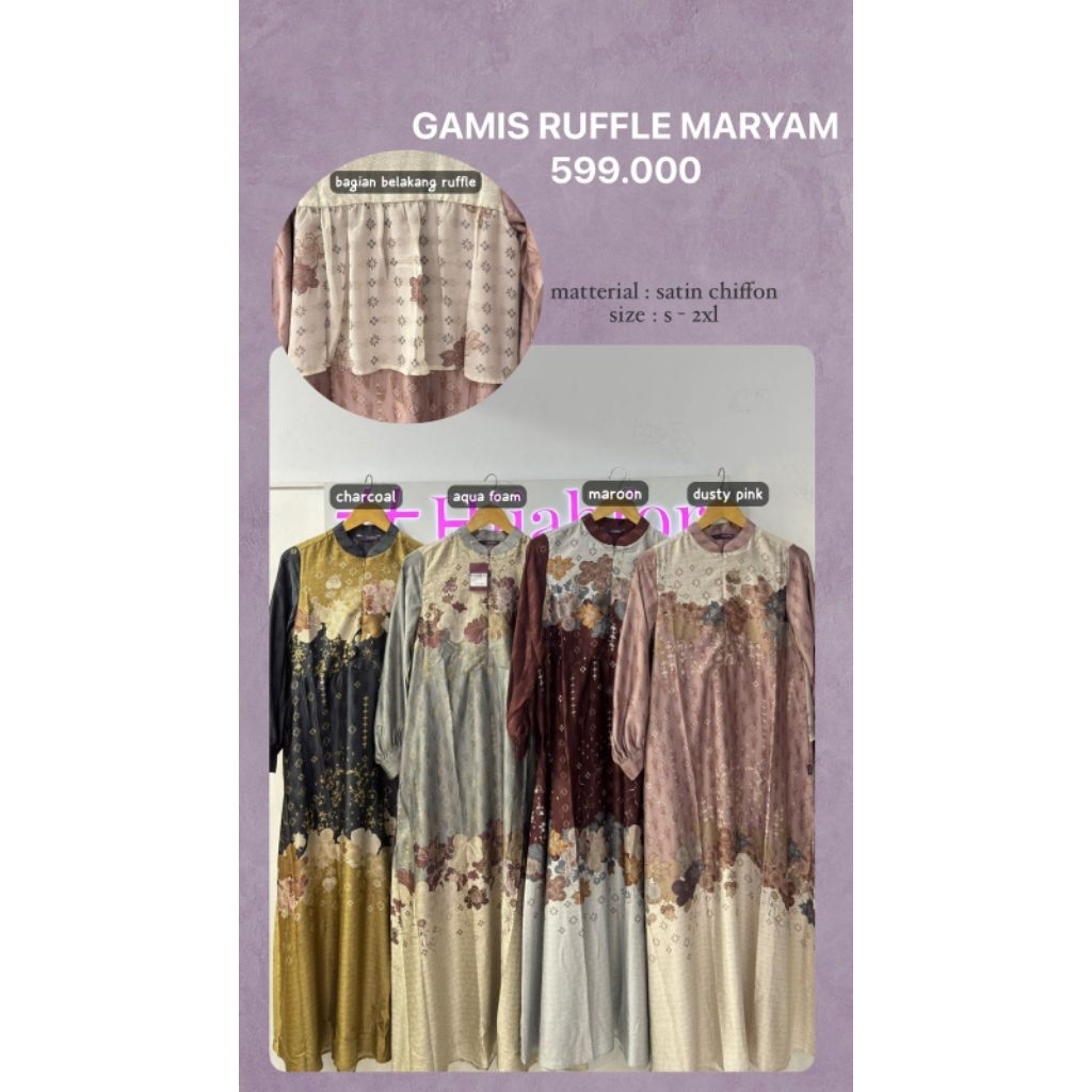 Gamis ruffle maryam gamis sarimbit terbaru elzatta.