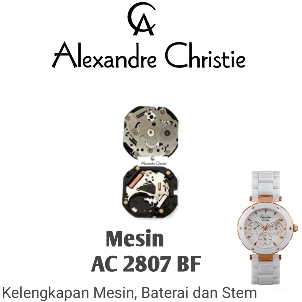 Mesin Original untuk Jam Tangan Alexandre Christie Type AC 2807 BF, AC 2714 BF, AC 8057 BF