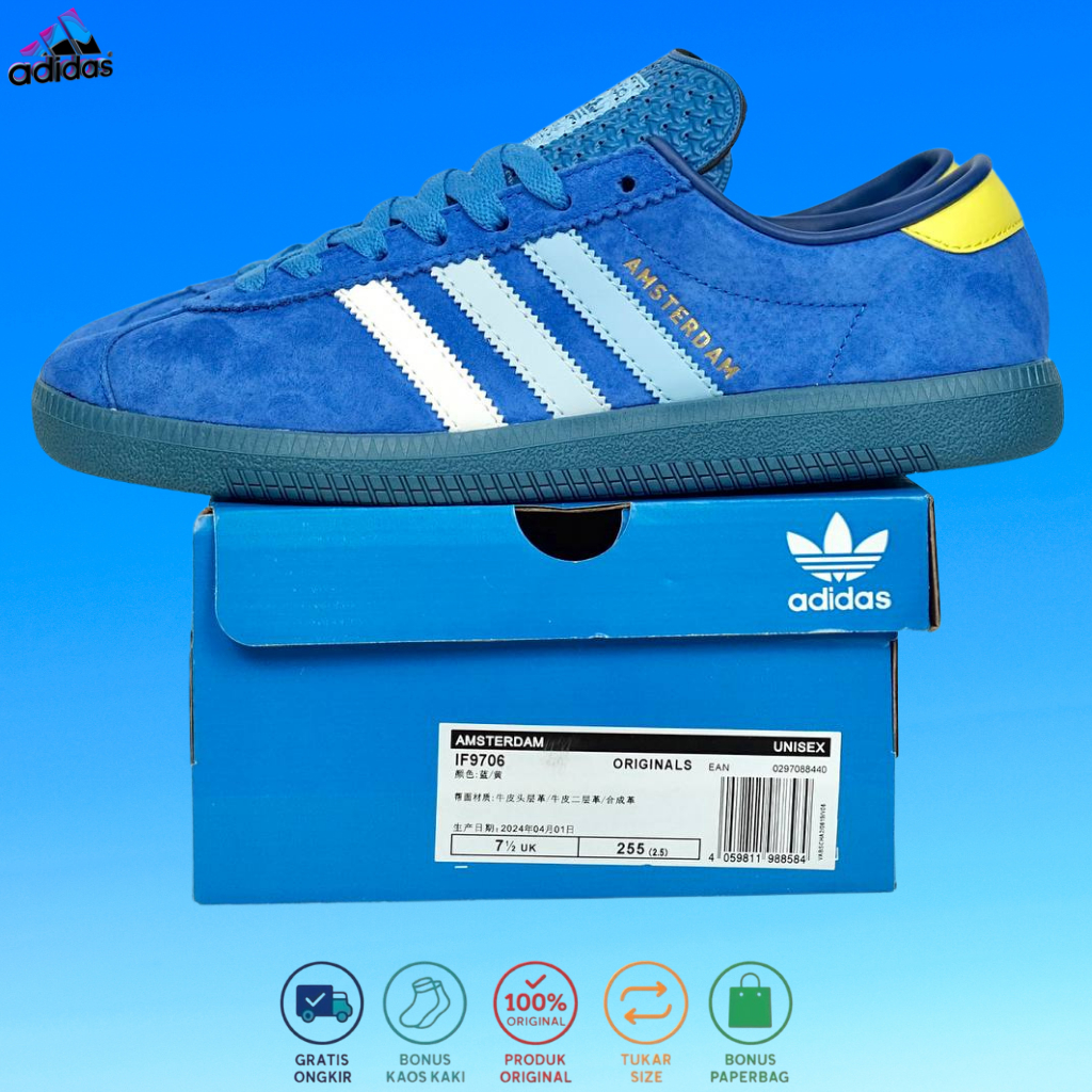 Jual Sepatu Adidas Amsterdam City Series Blue Yellow
