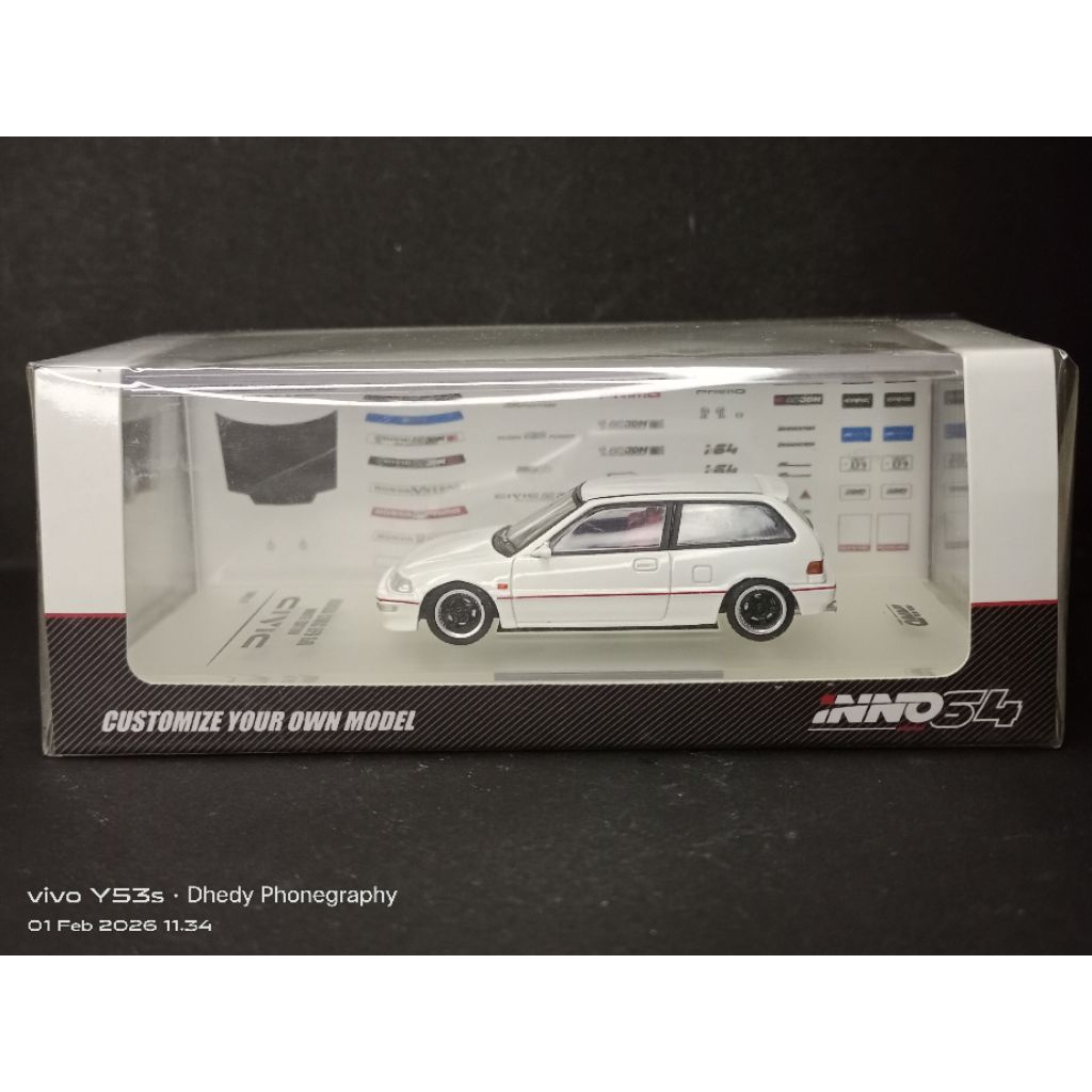 Inno64 Honda Civic EF9 SiR White Edition Inno 64 Civic Nouva Nova Putih