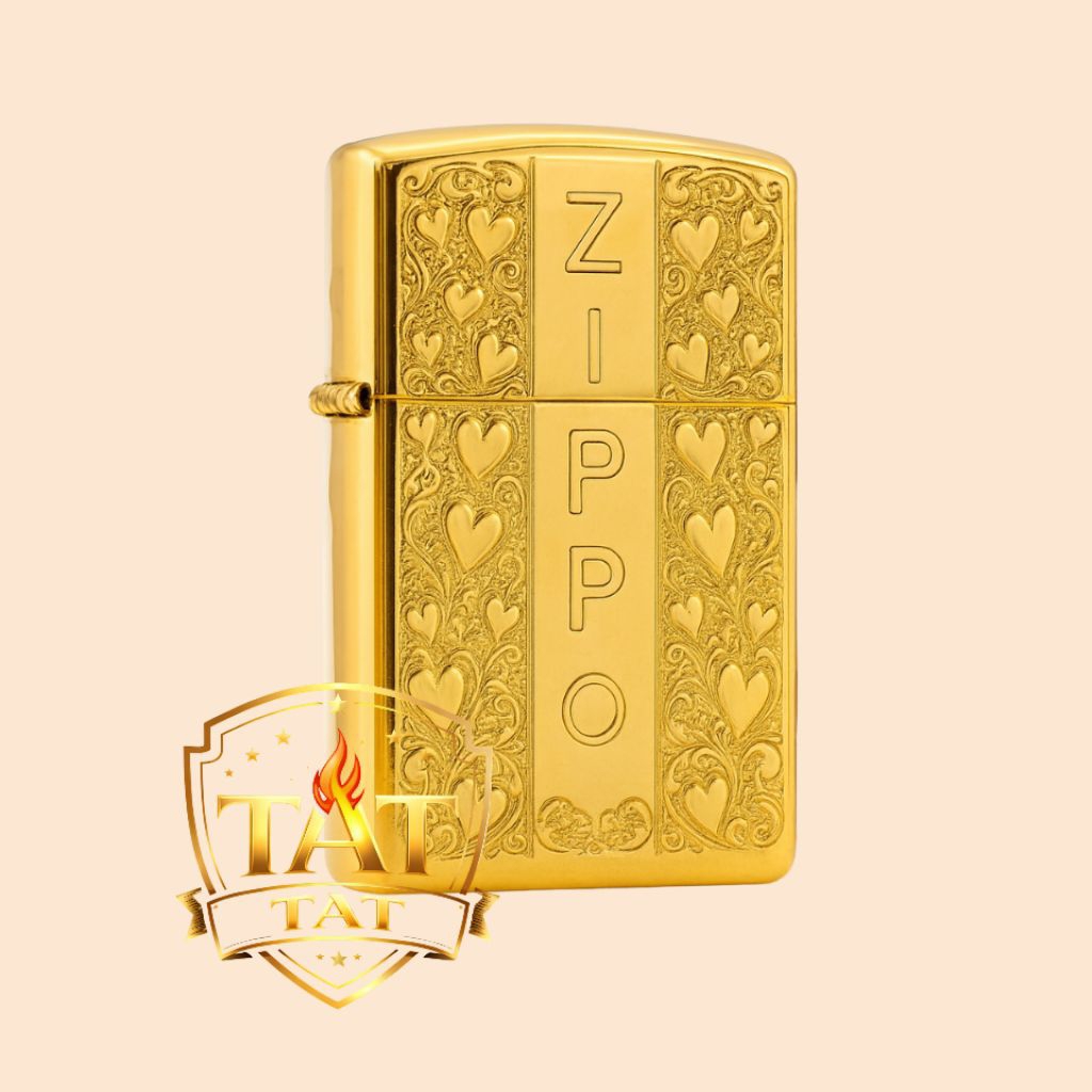 Korek Api Zippo Desain Love Gold Kekinian Premium Edition