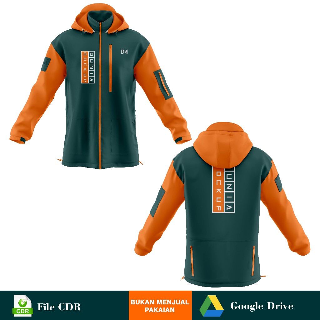 Mockup Jaket windbreaker - Corel DRAW