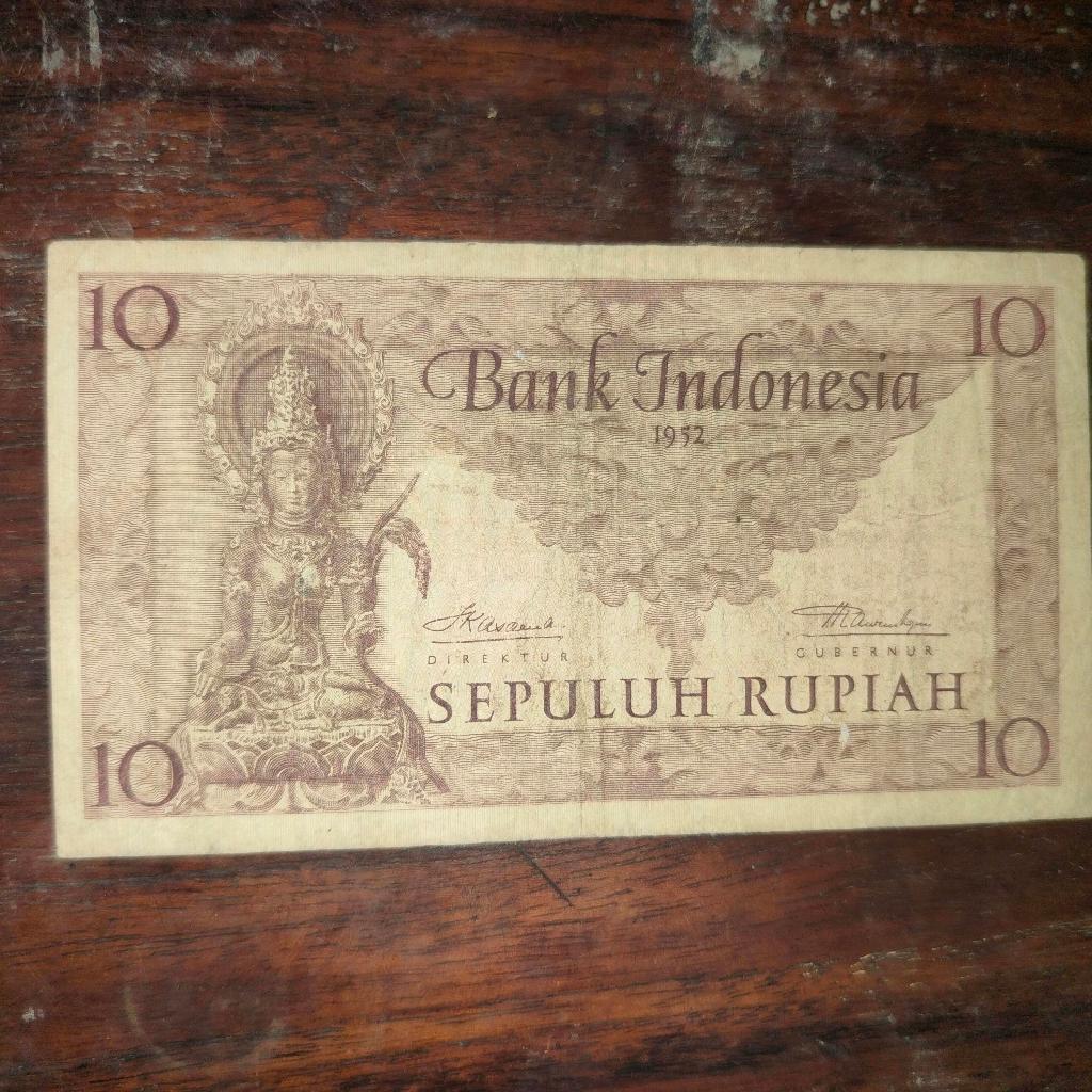 uang kuno 10 rupiah tahun 1952