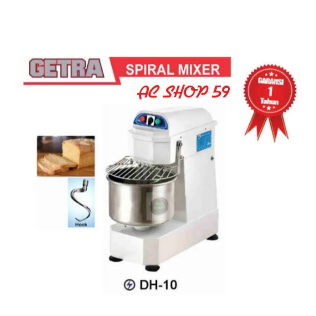 Spiral Mixer GETRA DH-10 / DH 10 Mesin Untuk Membuat Adonan Roti 10L New