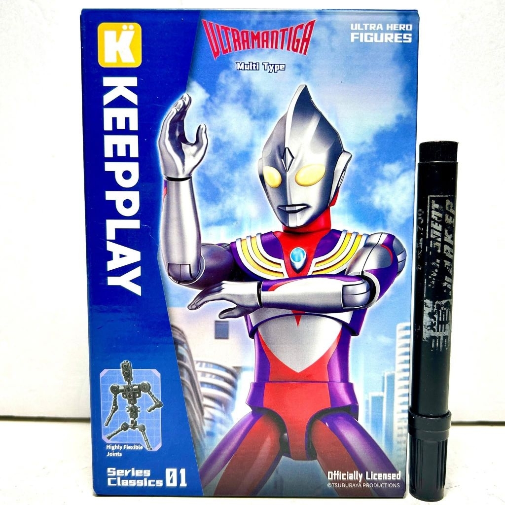 mainan action figure Keepplay Series Classic 01 Ultraman Tiga action figure. It is a highly flexible