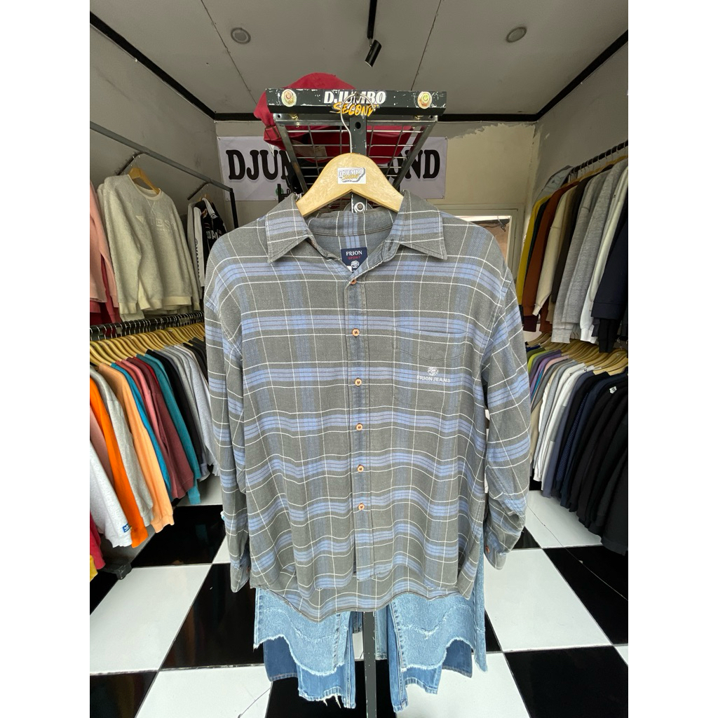 kemeja flanel frion jeans