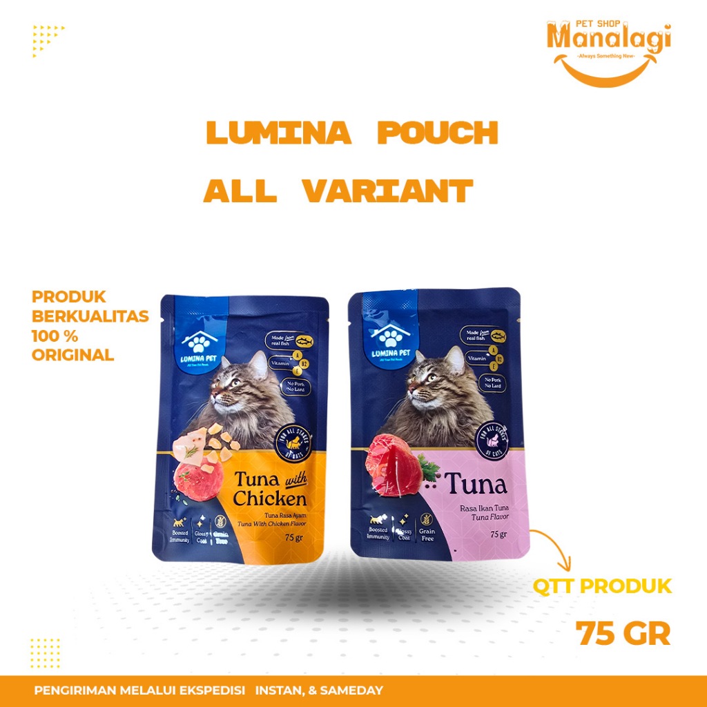 Lumina Pet Pouch 75gr Makanan Basah Kucing - Wet Food Kucing Grain Free