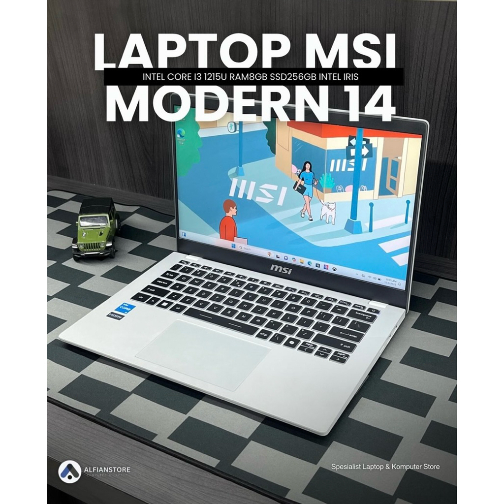 LAPTOP MSI MODERN 14 INTEL CORE I3 1215U RAM8GB SSD256GB