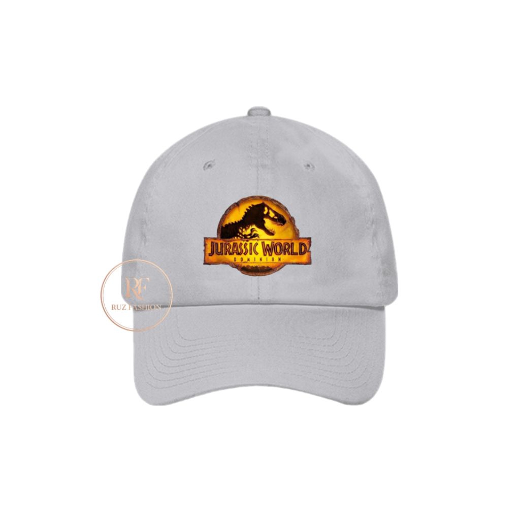 Topi baseball anak sablon gambar Jurassic Park dominion