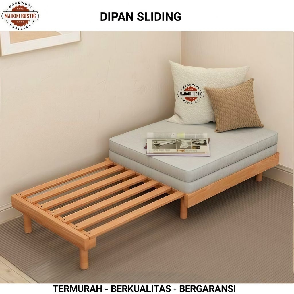DIPAN SLIDING dipan kayu dipan minimalis divan alas kasur dipan geser MAHONI RUSTIC