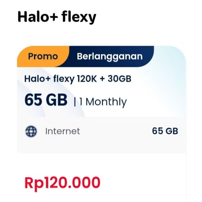 KARTU HALO FLEXY TELKOMSEL 65 GB