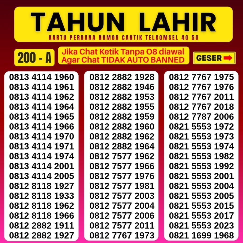 Nomor Cantik Simpati Telkomsel 4G 5G Kartu Perdana Telkomsel Simpati Nocan Simpati Nomer Cantik Telk
