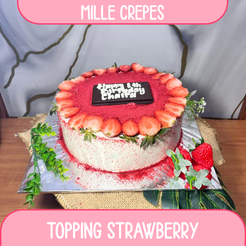 [ Custom Nama ] Mille Crepes / Kue Crepes / Kue Potong / Coklat  Kue Ulang Tahun / TERMURAH