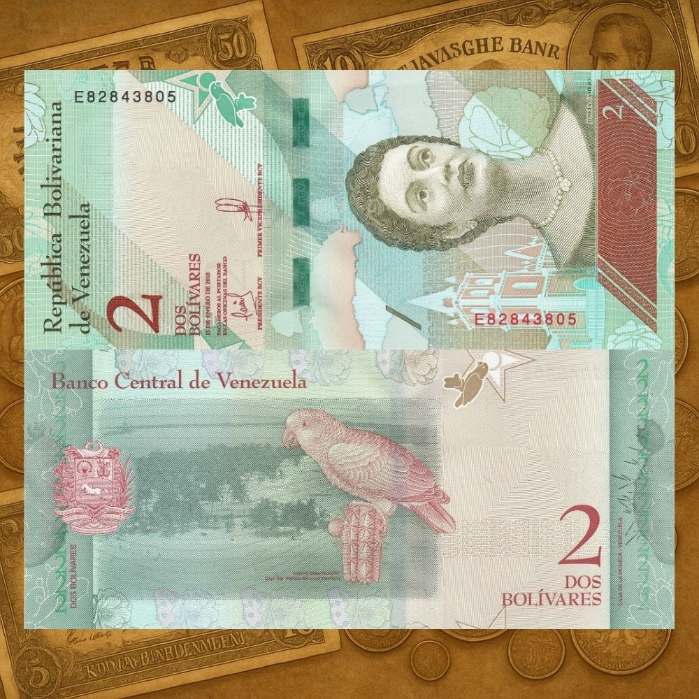 Koleksi Uang Kertas Asing Kuno Gepok Gepokan Lak Venezuela 2 Bolivares