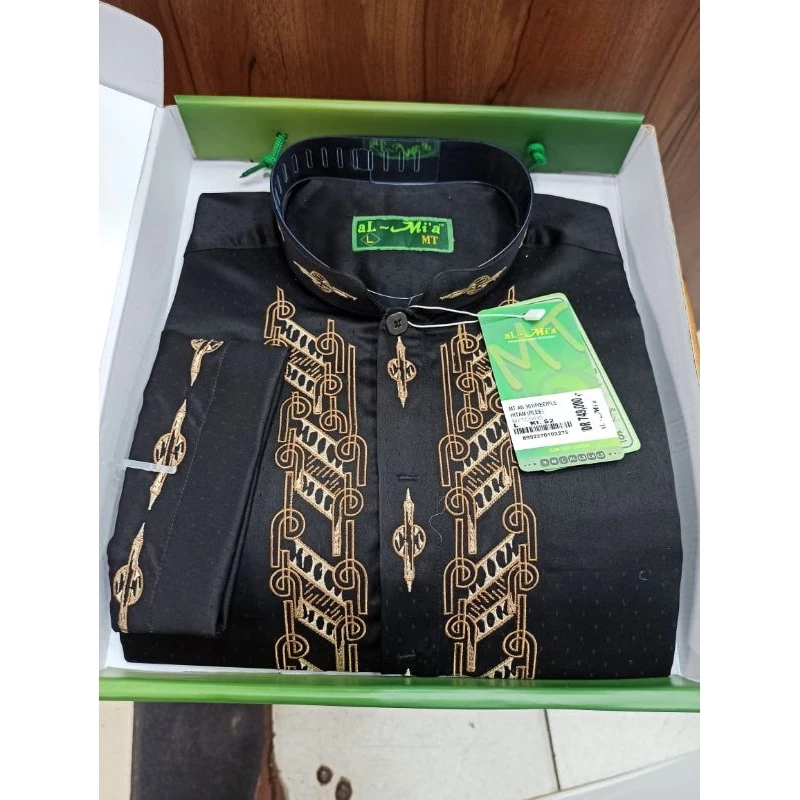 MT KOKO ALMIA original lengan panjang pria dewasa fashion muslim al mia motif bordir pakaian ibadah 
